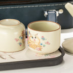 Cat Tea Set for Two – Teapot & 2 Cups, Cat Lover Gift Travel Tea Set