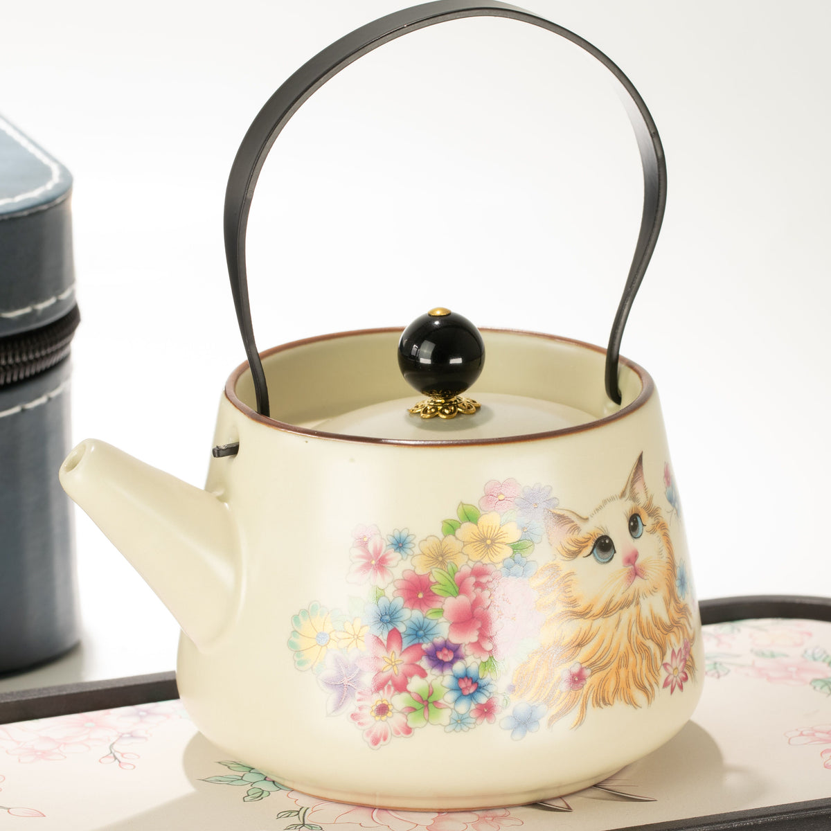 Cat Tea Set for Two – Teapot & 2 Cups, Cat Lover Gift Travel Tea Set