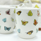 Butterfly Tea Set – Teapot & 6 Cups, 650ml Ceramic Teapot with Strainer, Gift Boxed