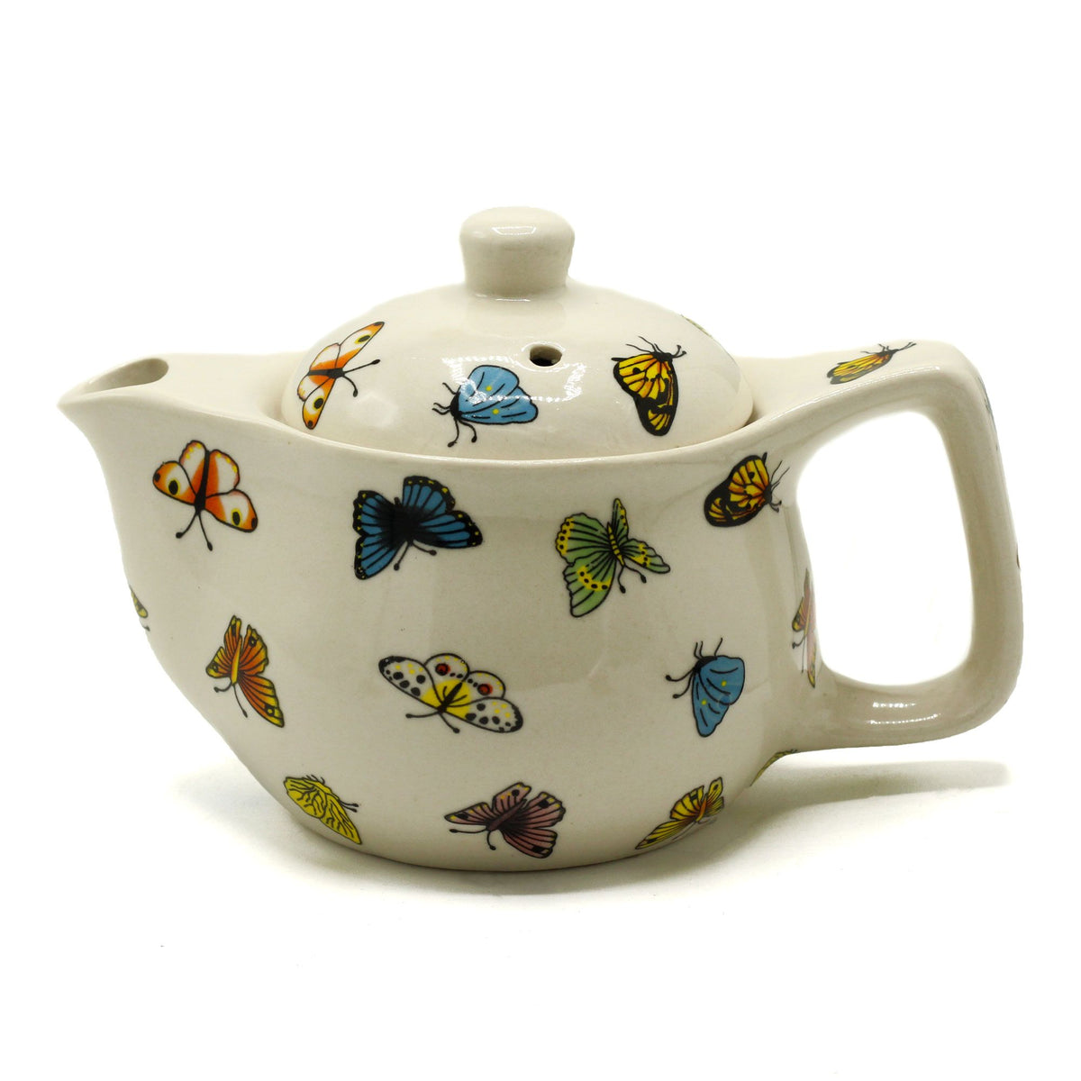 Butterfly Teapot for One – Small Ceramic Teapot with Strainer, 350ml