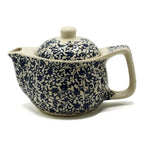 Blue Patterned Teapot for One – Small Ceramic Teapot with Strainer, 350ml
