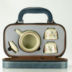 Blue Bird Tea Set for Two – Teapot & 2 Cups, Qing-Inspired Travel Tea Set