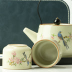 Blue Bird Tea Set for Two – Teapot & 2 Cups, Qing-Inspired Travel Tea Set