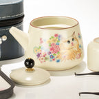Cat Tea Set for Two – Teapot & 2 Cups, Cat Lover Gift Travel Tea Set