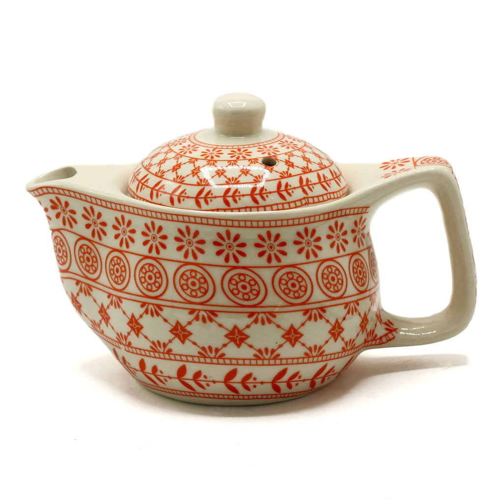 Amber Teapot for One – Small Ceramic Teapot with Strainer, 350ml