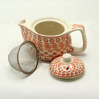 Amber Teapot for One – Small Ceramic Teapot with Strainer, 350ml