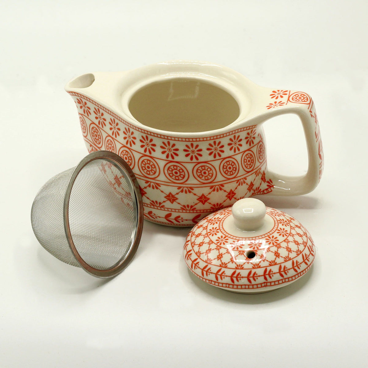 Amber Teapot for One – Small Ceramic Teapot with Strainer, 350ml