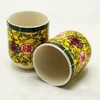 Long Life Symbol Tea Cups – Set of 6 Handleless Ceramic Tea Cups