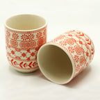 Amber Tea Cups – Set of 6 Handleless Ceramic Tea Cups